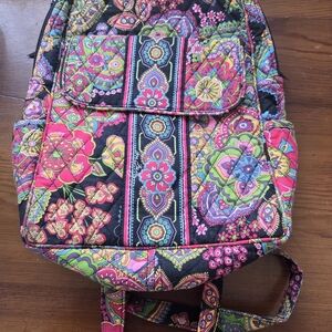 Vera Bradley Floral Multicolor Backpack Symphony in Hue pattern.
